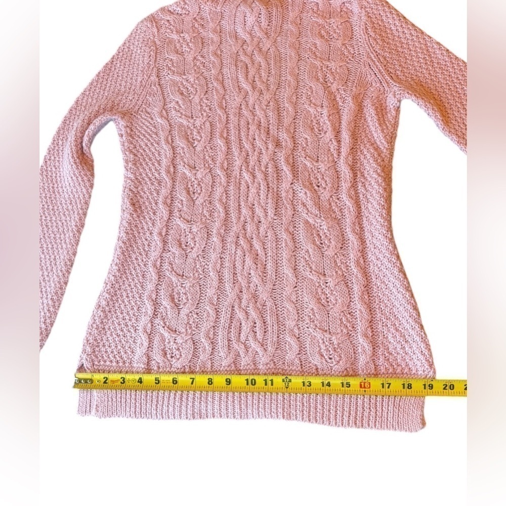 Lauren Ralph Lauren Sweater Mock Turtleneck Cable Knit Tunic Womens Size Medium - Picture 8 of 10